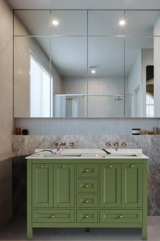 48 inch green double sink vanity