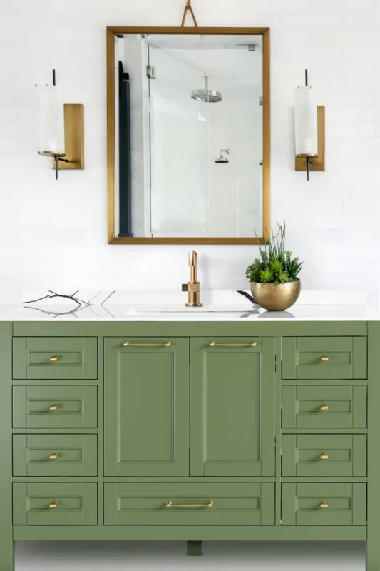 48 inch green single sink bathroom vanity